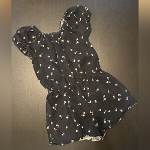 Floral Black Romper